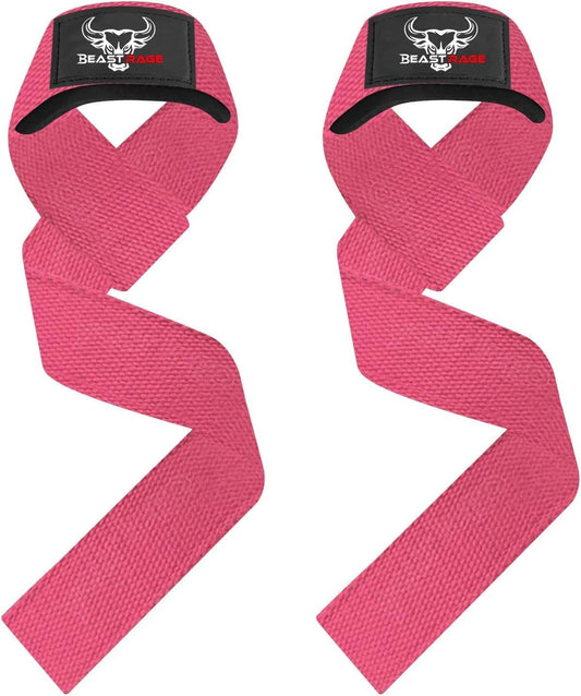 BEAST RAGE Lifting Wrist Straps for Weightlifting, Straps Gym Grip Power Workouts Lifting Straps Padded Neoprene & Premium Cotton Men Women, Deadlift Bodybuilding Exercise Lifting Straps