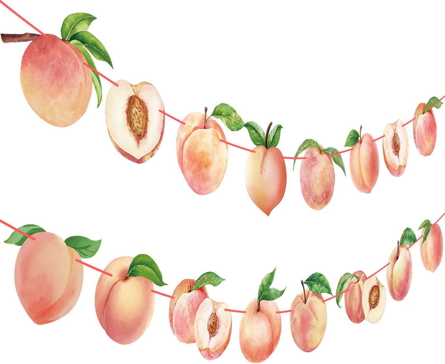 2PCS Pink Peach Cutout Banner Peach Decor One Sweet Peach Birthday Decorations Peach Party Decorations for Girl Princess Birthday Baby Shower Wedding Supplies