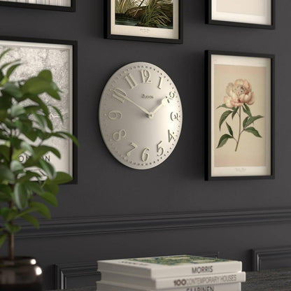 JONES CLOCKS® Betty wall Clock | Classic Convex Clock | 12 inch | Rose Pink | Stylish Elegance Perfect for the Kitchen, Living Room, Office or Bedroom