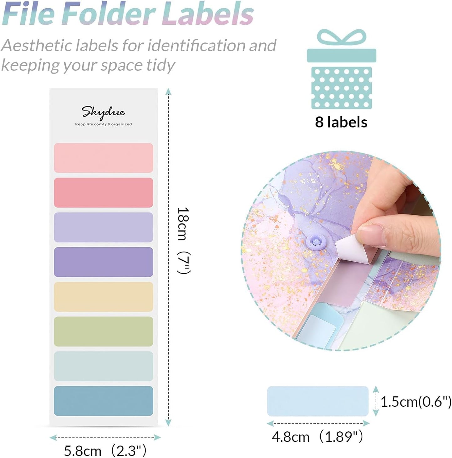 SKYDUE Expanding File Folder with 5 Pockets, Cute Accordion File Organizer, Letter Size Filing Folder, Letter Size Folders for Documents, School Office Supplies Marble Pink