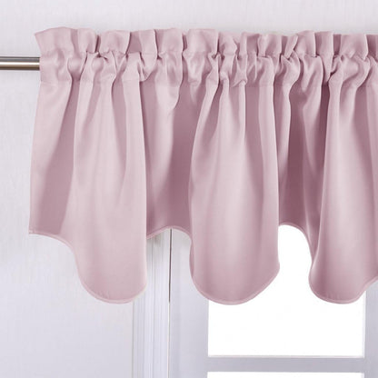NICETOWN Bedroom Blackout Valance Tier - 52 inches by 18 inches Scalloped Rod Pocket Valance Window Curtain for Girl's Room/Baby Nursery/Dormitory/Kids Room, Lavender Pink, 1 Pack