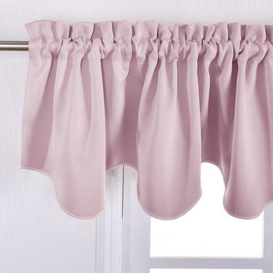 NICETOWN Bedroom Blackout Valance Tier - 52 inches by 18 inches Scalloped Rod Pocket Valance Window Curtain for Girl's Room/Baby Nursery/Dormitory/Kids Room, Lavender Pink, 1 Pack