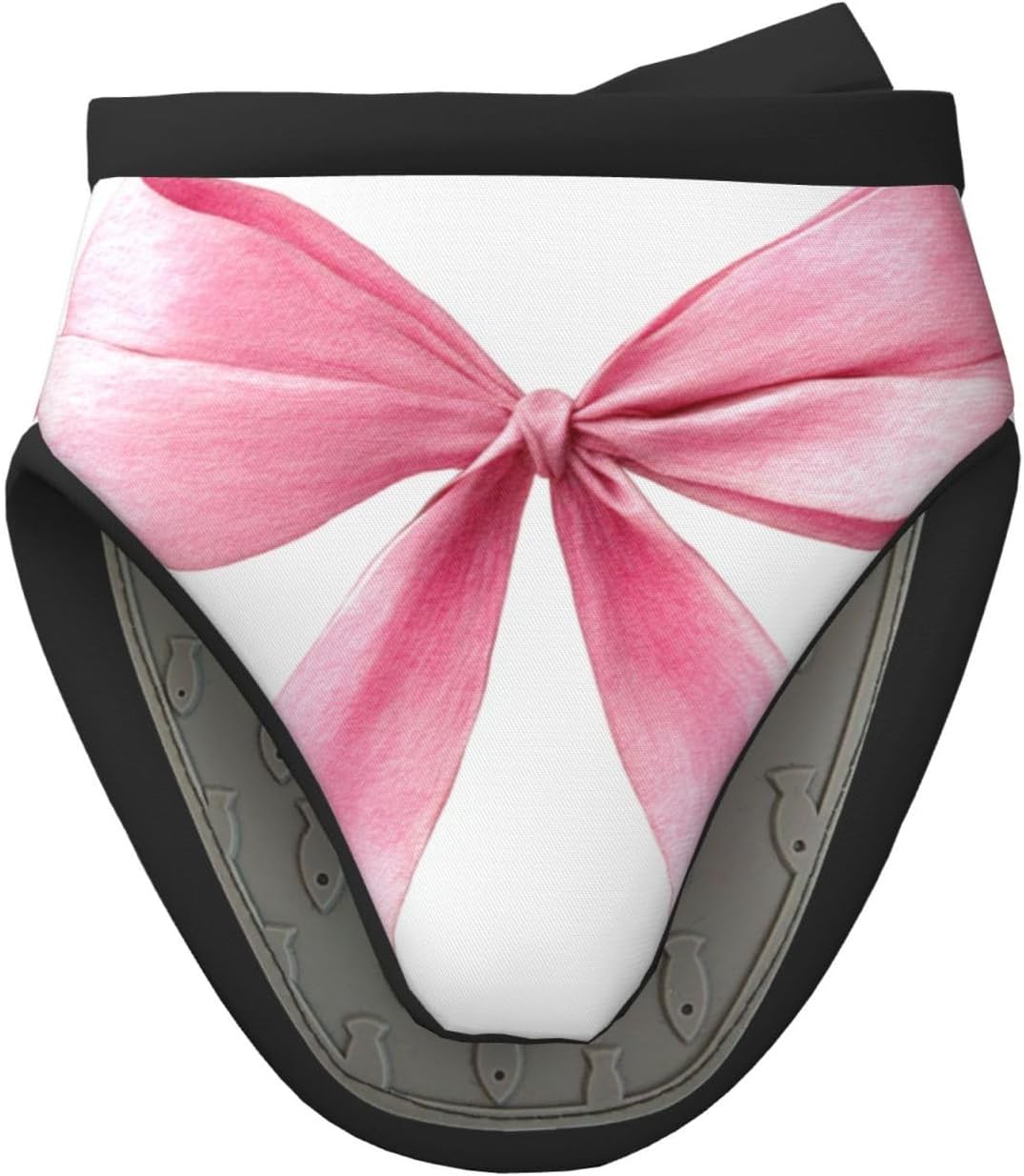 Watercolor Light Pink Coquette Bow Mini Silicone Oven Mitts Heat and Slip Resistant Kitchen Mittens,Short Oven Gloves for Safe Cooking Baking & Grill,5.9"X5.9"