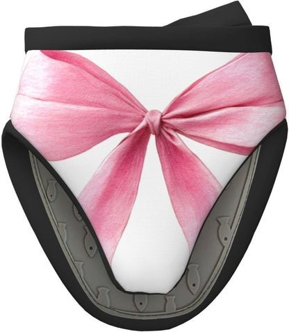 Watercolor Light Pink Coquette Bow Mini Silicone Oven Mitts Heat and Slip Resistant Kitchen Mittens,Short Oven Gloves for Safe Cooking Baking & Grill,5.9"X5.9"