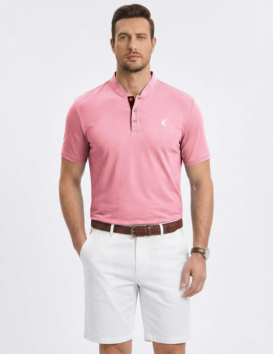 JMIERR Men's Polo Henley Shirt Moisture Wicking Quick Dry Summer Casual Short Sleeve Golf Polo T Shirts