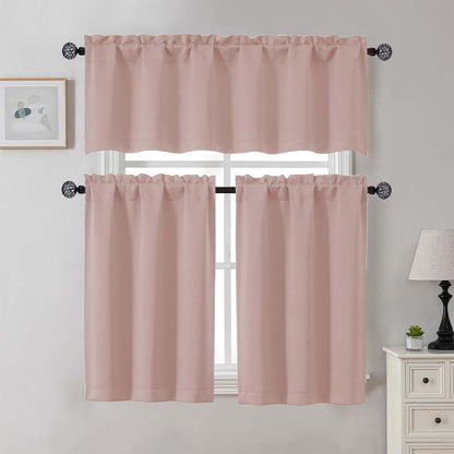 Gwine Valentine's Day Blush Pink Valance for Windows, Small Blackout Valance Kitchen Curtains for Bathroom Basement, Modern Rod Pocket Thermal Insulated Window Treatment, 60" Wx14 L, 1 Piece
