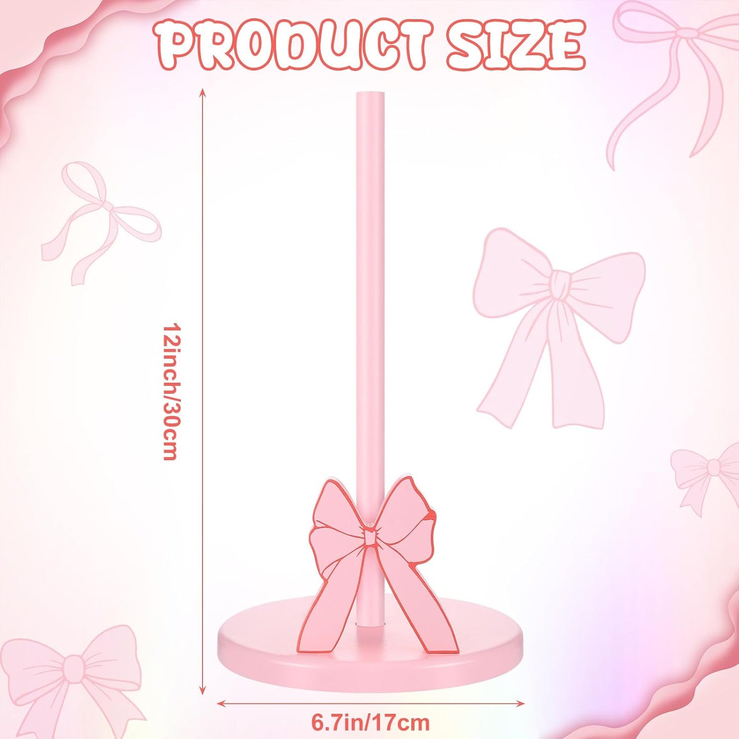 Pink Bow Paper Tissue Holders Coquette Bow Wooden Decorative Towel Holder Christmas Napkin Holder Kitchen Decor for Kitchen Bathroom Home Christmas Baby Shower