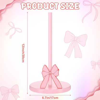 Pink Bow Paper Tissue Holders Coquette Bow Wooden Decorative Towel Holder Christmas Napkin Holder Kitchen Decor for Kitchen Bathroom Home Christmas Baby Shower