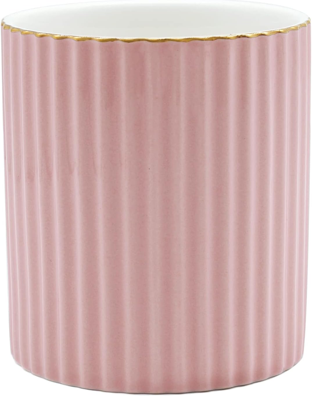 CROWNOS Pen Holder for Desk, Ceramic Pencil Cup Office Desk Organizer, Makeup Brush Holder (Pink)