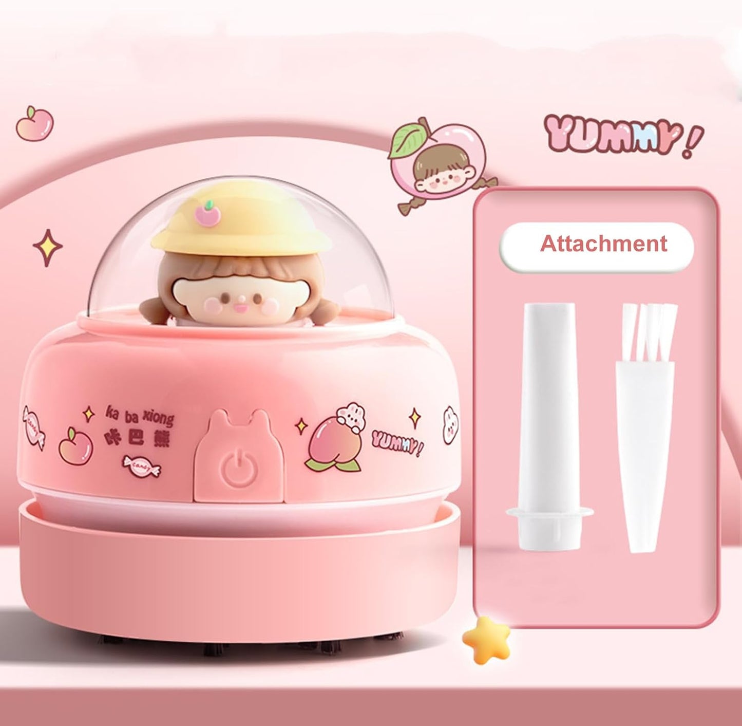 Talent Star Mini Desktop Vacuum Cleaner, Portable Battery Powered Vacuum Cleaner for Desk Cordless 360-degree Rotatable Desktop Vacuum for Cleaning Eraser Crumbs Hairs Crumbs Keyboard Pink