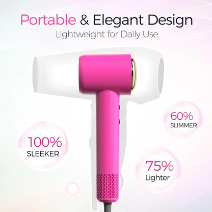 Tideway Hair Dryer Professional High-Speed Ionic Blow Dryer 110,000 RPM, Compact Hair Dryer with Magnetic Diffuser, Fast Drying with Brushless Motor Low Noise Smart Temperature Control-H11