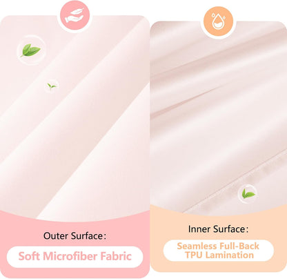 Seenus Baby Pink Ruffle Shower Curtain with Waterproof TPU Backed, Soft Microfiber Lovely French Ruched Shower Curtain, 72 x 72 Inch Bathroom 2 in 1 Washable Fabric Shower Curtain with TPU Lining