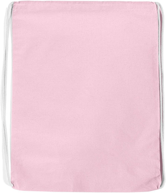 TBF Economical Cotton Drawstring Bags 12 Pcs Drawstring Sports Bag, Cinch Pack, Travel Backpack Gym Bag & Gift Bags, Light Pink