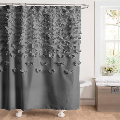 Lush Decor Lucia Shower Curtain 72" W x 72" L, Blush - Bathroom Curtain - Coquette Decor - Flower Shower Curtains - Pink Fabric Shower Curtains