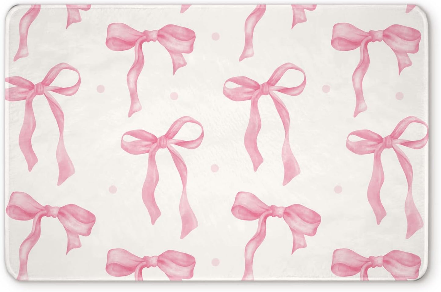 Lacama Bow Rug, Bow Bathroom Bug, Pink Bath Mat, Cute Coquette Bath Mat, 27x17 Door Mat Indoor Entrance, Soft Cozy Absorption Non Slip Mat for Bedroom Kitchen Bathroom, Housewarming Gifts for Women
