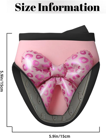 Light Pink Bow Balloon Leopard Pattern Mini Silicone Oven Mitts Heat and Slip Resistant Kitchen Mittens,Short Oven Gloves for Safe Cooking Baking & Grill,5.9"X5.9"