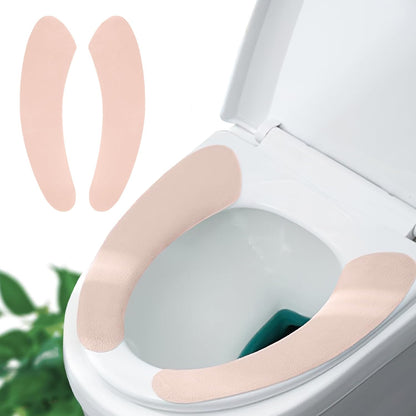 Thin and Warm Toilet Seat Cover Pad – Self-Adhesive, Adjustable and Cut-to-Fit, Comfortable and Easy to Clean, Perfect for Home Bathrooms (Pink)