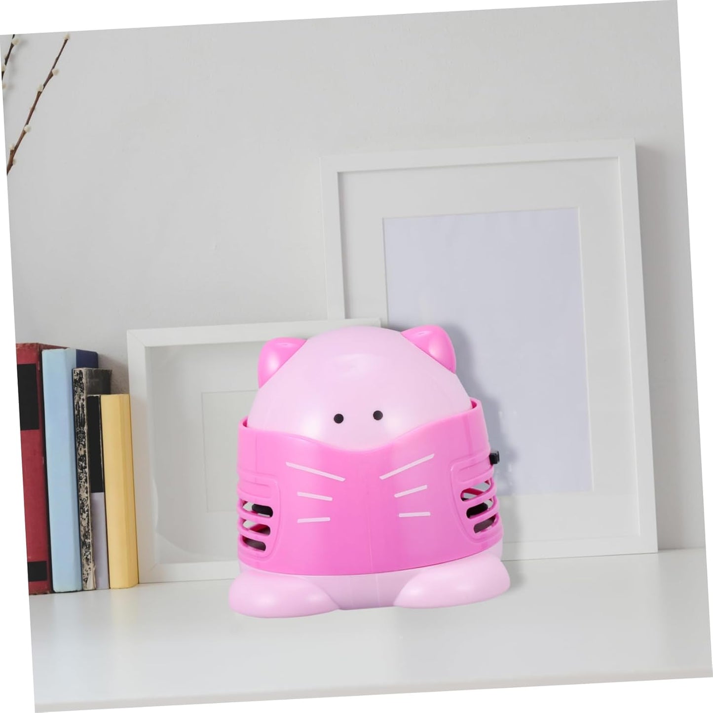 DOITOOL Vacuum Cleaner Dust Collector for Bead Painting Cute Cartoon Cat Desktop Dust Catcher Pink Strong Absorption for Home Office School and Car Cleanup