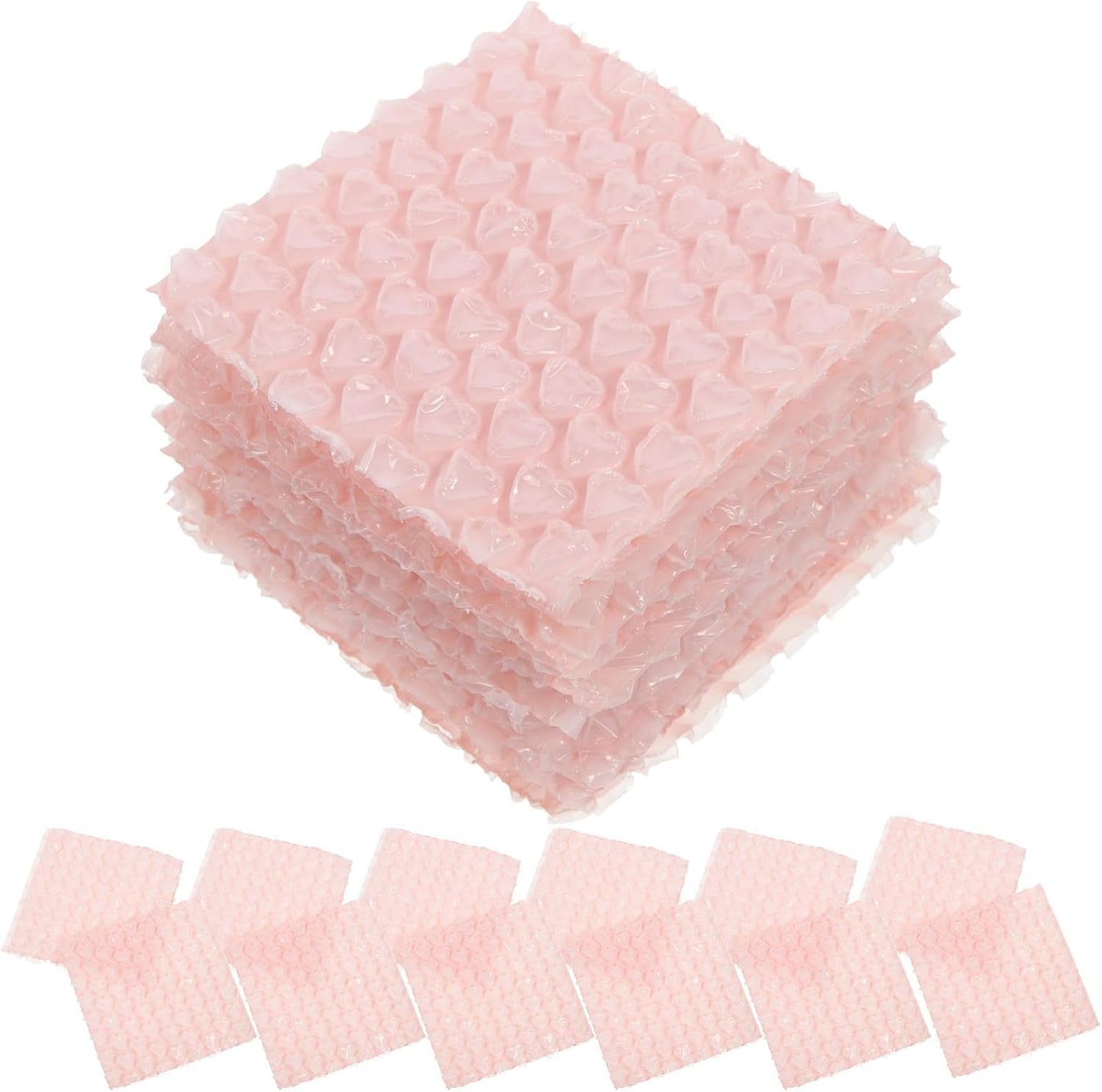 50pcs Pink Heart-shaped Air Packaging Bags Inflatable Plastic Bubble Cushions for Efficient Protection and Void Fill Shipping Material Box Void Filler for Fragile Items and Parcels