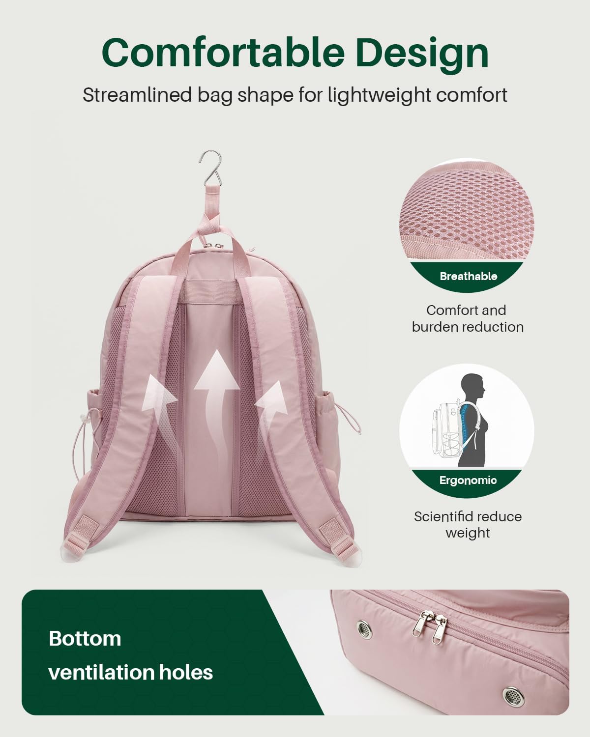 Quilted Tennis Gym Backpack for women Tennis Bag Holds 2 Rackets with Top Panel & Ventilated Shoe Compartment Sports Duffle Bags with Wet Pocket & Fence Hook