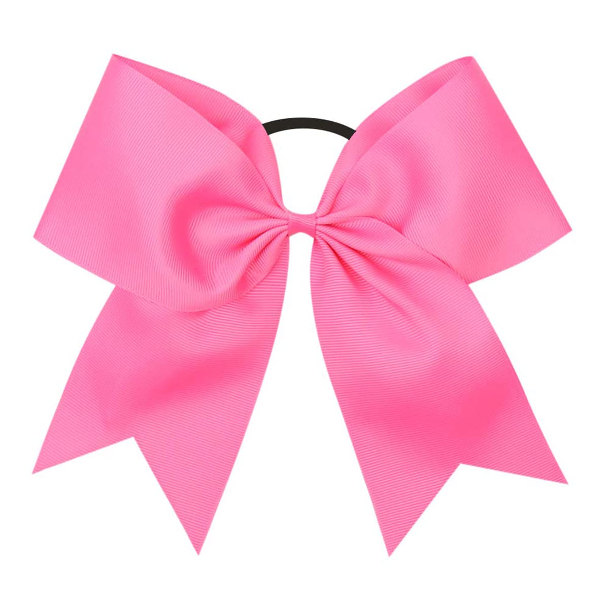 2 PCS 8 Inch Large Pink Cheer Hair Bows Ponytail Holder Elastic Band Handmade for Cheerleaders Teen Girls College Sports