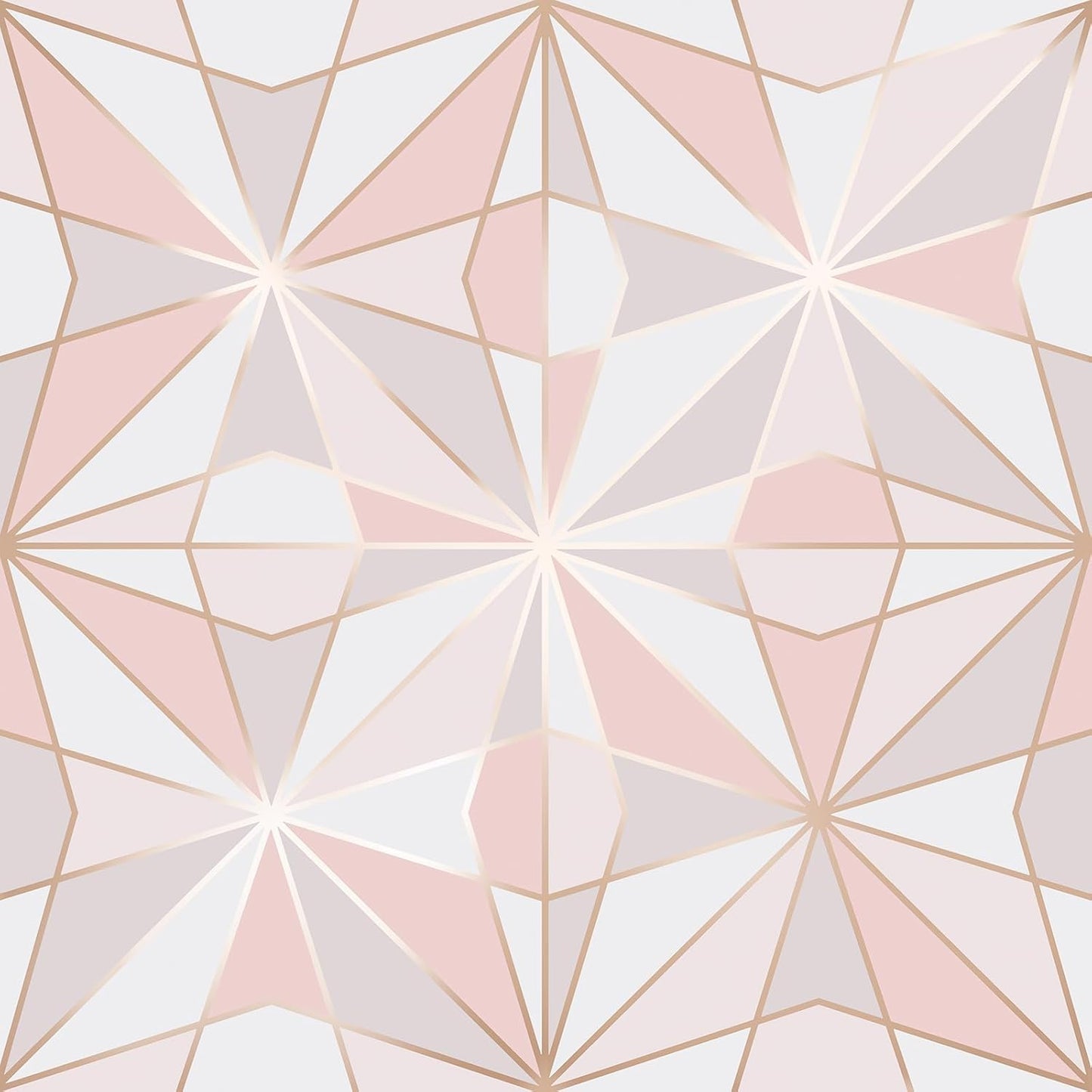 ReWallpaper Pink Geometric Peel and Stick Wallpaper Removable Rose Gold Modern Wallpaper for Bathroom Powder Room Vanity Cabinets and Shelves Accent Wall Small Space Decor Renter Friendly 17.5 x 10ft