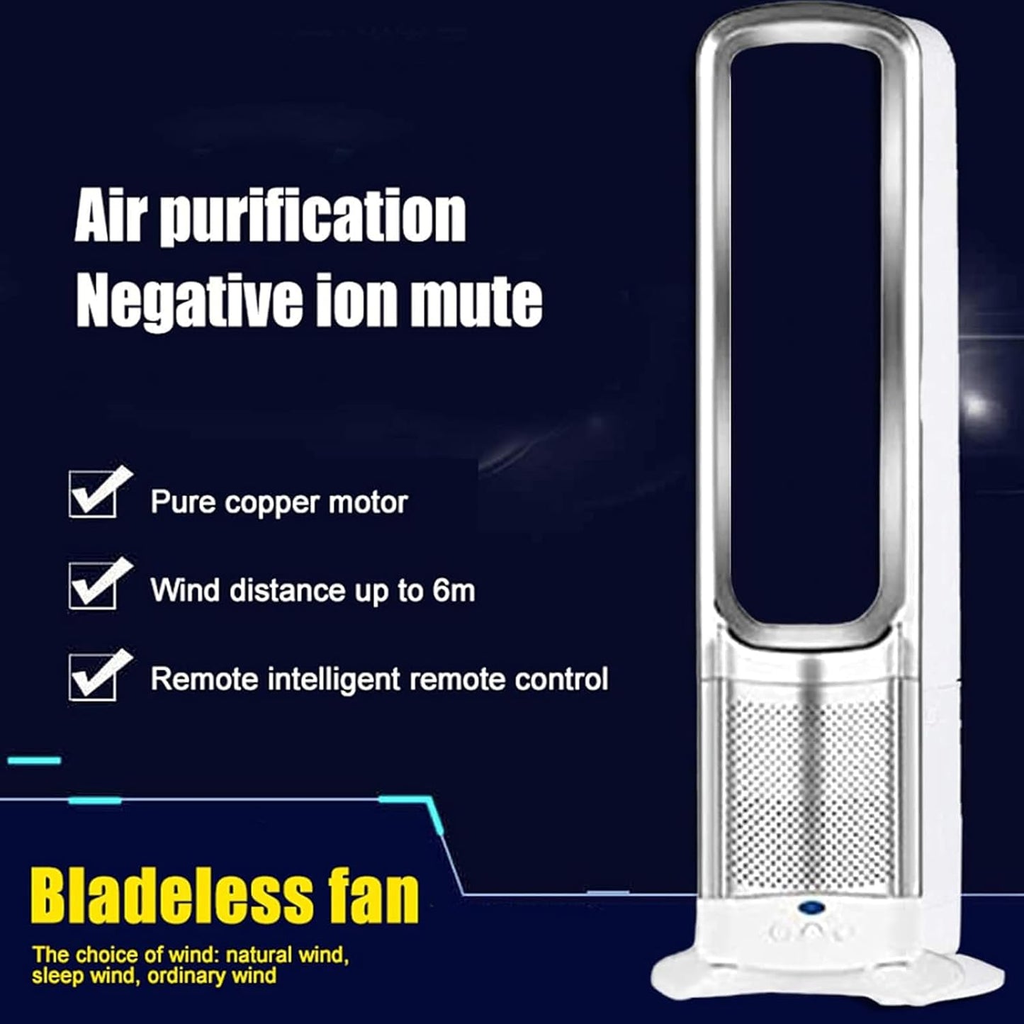 Bladeless Fan for Bedroom, Tower Fan That Blow Cold Air, Quiet Cooling Tower Fan with Remote, 3 Speed Settings for Home Office Floor Fan, Pink