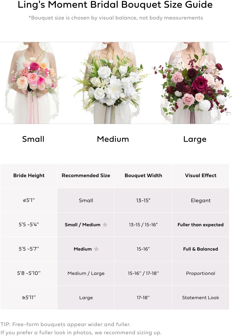 Ling's moment Dusty Rose Wedding Bouquets for Bride, Pink Bridal Bouquets for Bride, 13 Inch Free Form Artificial Wedding Flower Bouquet