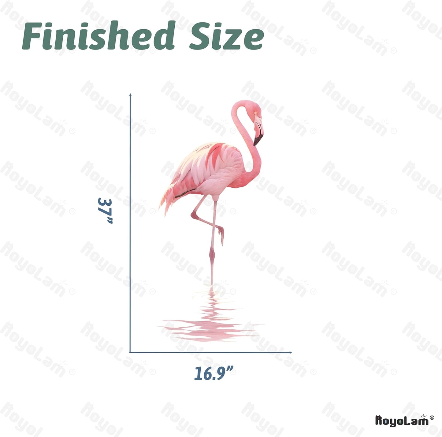 Lifelike Pink Flamingo Bird Wall Decal Nursery Animal Wall Sticker Removable Peel and Stick Wall Art Decor for Kid Baby Classroom Preschool Living Room Playroom Bedroom School