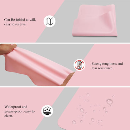 Silicone Placemats, 2Pcs 15.7"x 11.8"x 0.03" Pink Silicone Table Mat, Silicone Mats for Baking, Jewelry, Kitchen Counter