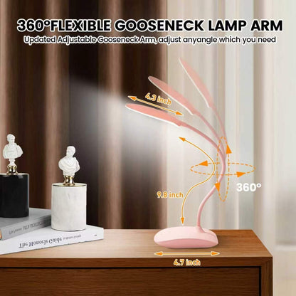 Battery Powered Desk Lamp, Portable Lamps Rechargeable 3 Color Modes Touch Control Stepless Dimming, Wireless Desk Lamp with 2000mAh, Small LED Table Light for Dorm Study Office Bedroom,Pink(2-PACK)
