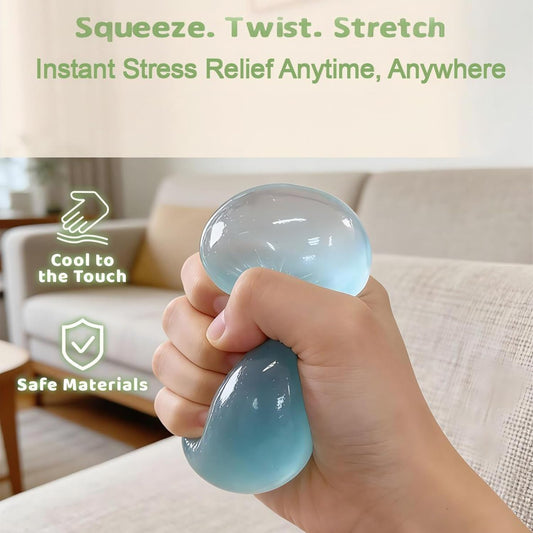 Coconut Oil Stress Ball, 2026 New Coconut Oil Squishy,Slow Rising Squishy, Moldable Sensory Squishy Stress Balls, Anxiety Reliever, for Adult use in Offices and Homes, 2 Pack (Blue+Pink)