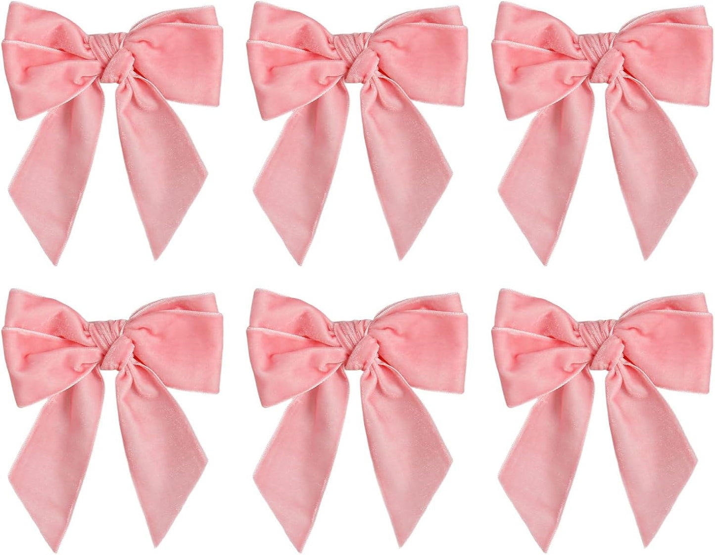 Chic Velvet Bow Napkin Rings Set of 12, Pink Butterfly Napkin Rings Holders for Spring Family Gathering Xmas Dinner Parties Holiday Home Table Setting(Pink Bow)