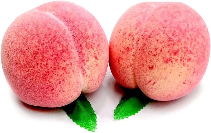 Aliotech 4Pcs Large Artificial Peaches Fake Fruit Simulation Pink Lifelik Fake Peach Model Home House Kitchen Party Decoration Desk Ornament Photography Prop