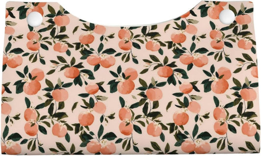 Fruits Peach (2) Print Tissue Box Cover,Rectangular Pu Leather Tissue Holder for Bathroom Living Room Office