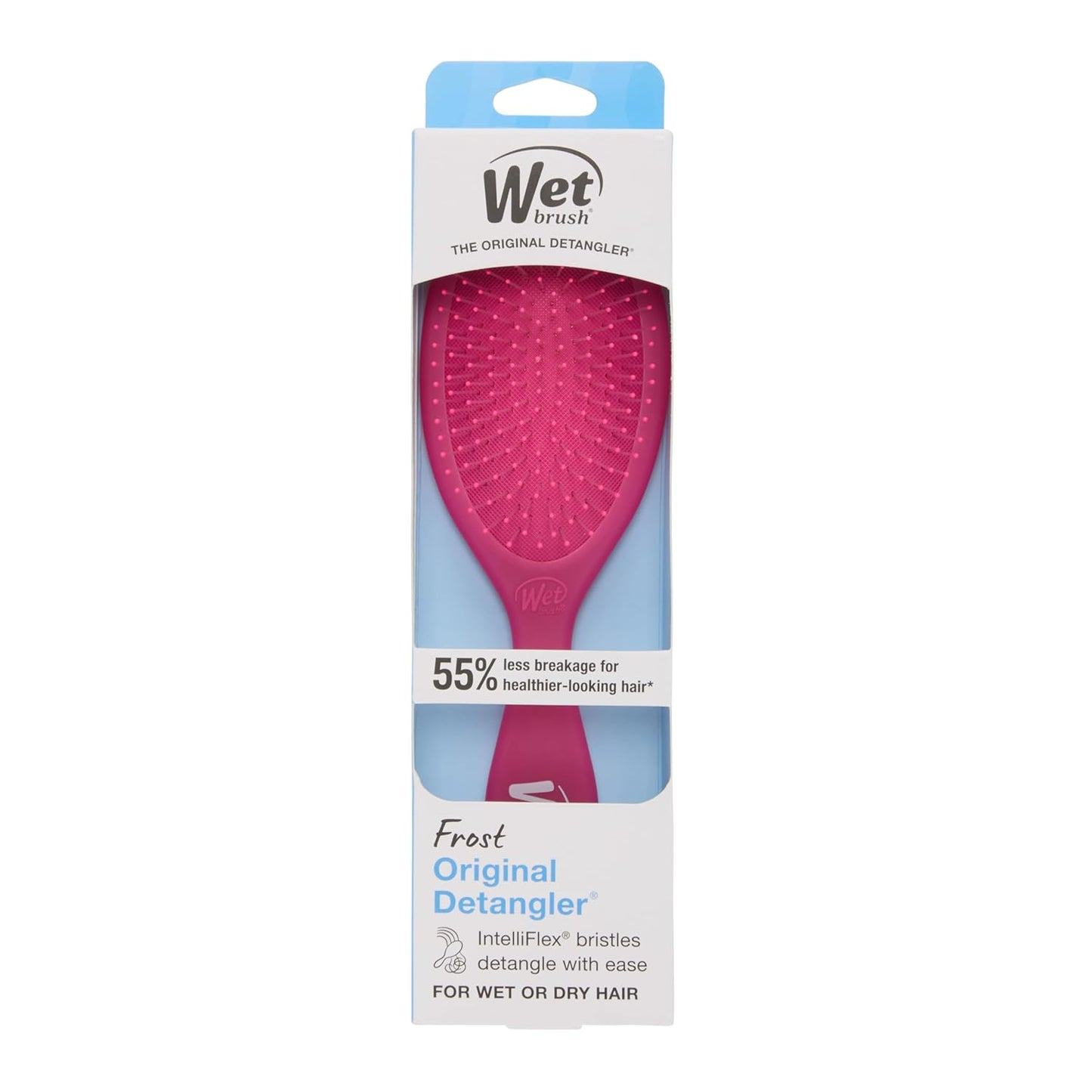 Wet Brush Original Detangler Hair Brush, Pink Frost - Ultra-Soft IntelliFlex Bristles - Detangling Brush Glides Through Tangles For All Hair Types (Wet Dry & Damaged Hair) - Women & Men