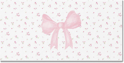 Coquette Pink Bow Floral Beach Towel 60x30 Inches, Preppy Bow Flower Girls Sand Free Swim Towels for Women Bath Swimming Pool Camping Travel, Pink Oversized XL Beach Towels