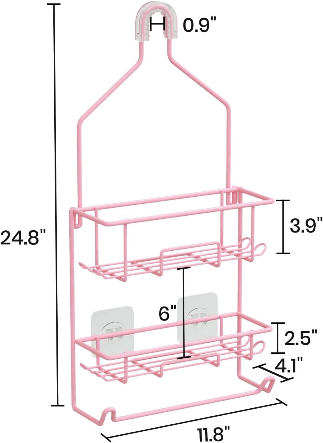 TreeLen Shower Caddy Pink, Large Shower Racks for Inside Shower, Pink Bathroom Organizer, Gift for Girlfriend