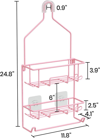 TreeLen Shower Caddy Pink, Large Shower Racks for Inside Shower, Pink Bathroom Organizer, Gift for Girlfriend