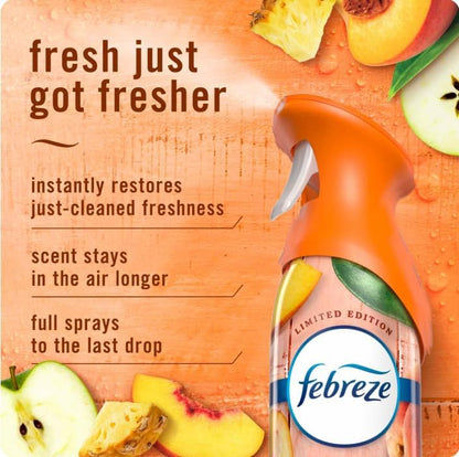 Febrez.e Air Mist Air Freshener Spray, Odor-Fighting Room Spray, Air Fresheners for Home and Bathroom and Kitchen, Aerosol Can 8.8oz (Pack of 3) (Juicy Summer Peaches)