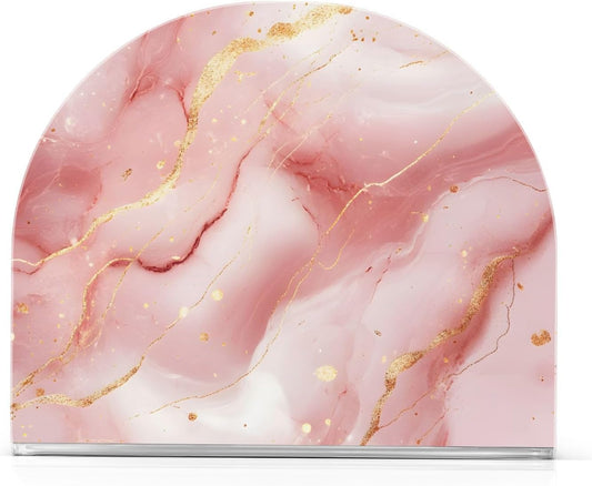 Pink Marble Golden Swirl Napkin Holder for Table Paper Napkin Holders Acrylic for Kitchen Cocktail Tissue Dispenser Farmhouse Dinner Home Decor