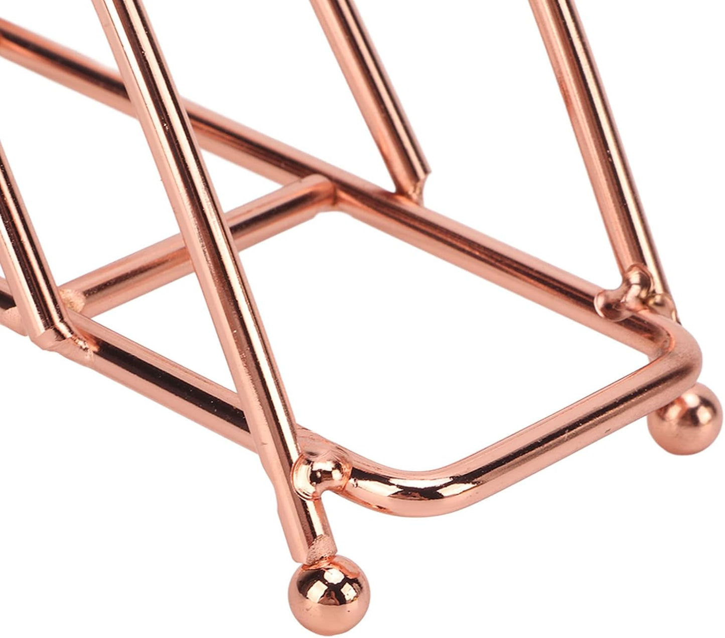 Napkin Holder, Wrought Iron, 6.3 x 6.6 Inch Kitchen Decor - Elegant X - Shaped Design, Durable Thickened Metal, Ideal for Dining Table Use (Rose Gold)