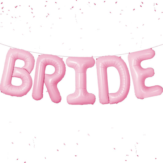 Bride Balloons - Wedding & Bachelorette Party Decorations - Pink Macaron Bride Balloons - Bridal Shower Sets-5 PCS