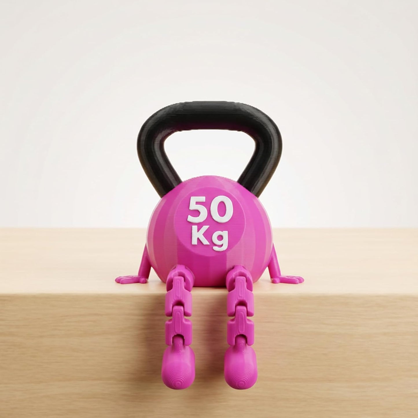 Kettlebell Ornament Gym Desk Decor with Articulated Legs Cute Mini 50Kg Kettle bell Figurine | Funny Fitness Workout Motivation Home Office Accessory | Unique Gift for Gym Lovers Bodybuilders
