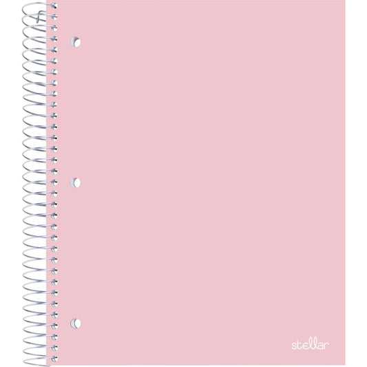 Office Depot® Brand Stellar Poly Notebook, 8-1/2" x 11", 5 Subject, College Ruled, 200 Sheets, Blush