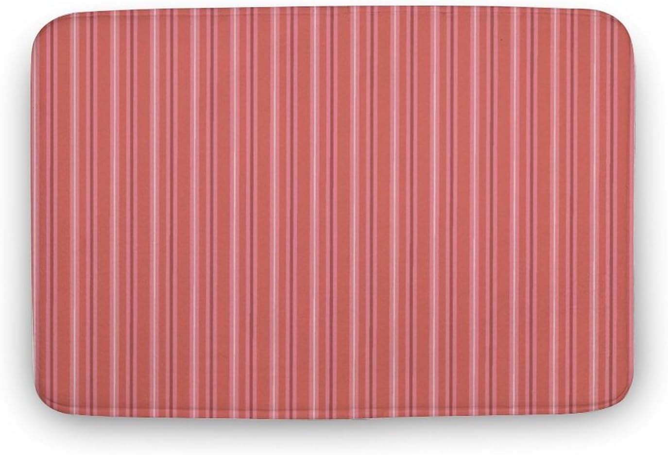 Trendy & Cute Pink Stripes Bath Mat Rug 30x20, Ultra Soft Bathroom Rug, Non Slip and Absorbent Bath Rug Carpet for Bathroom Floor, Tub and Shower
