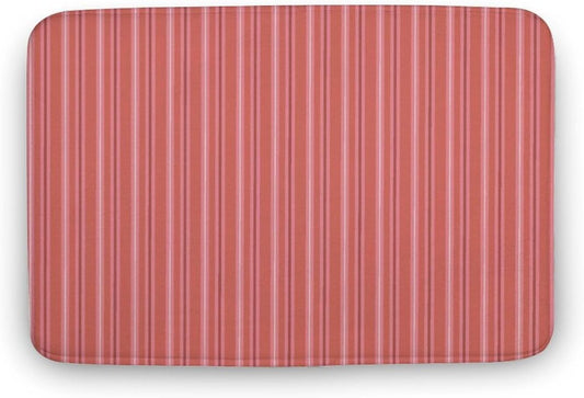 Trendy & Cute Pink Stripes Bath Mat Rug 30x20, Ultra Soft Bathroom Rug, Non Slip and Absorbent Bath Rug Carpet for Bathroom Floor, Tub and Shower