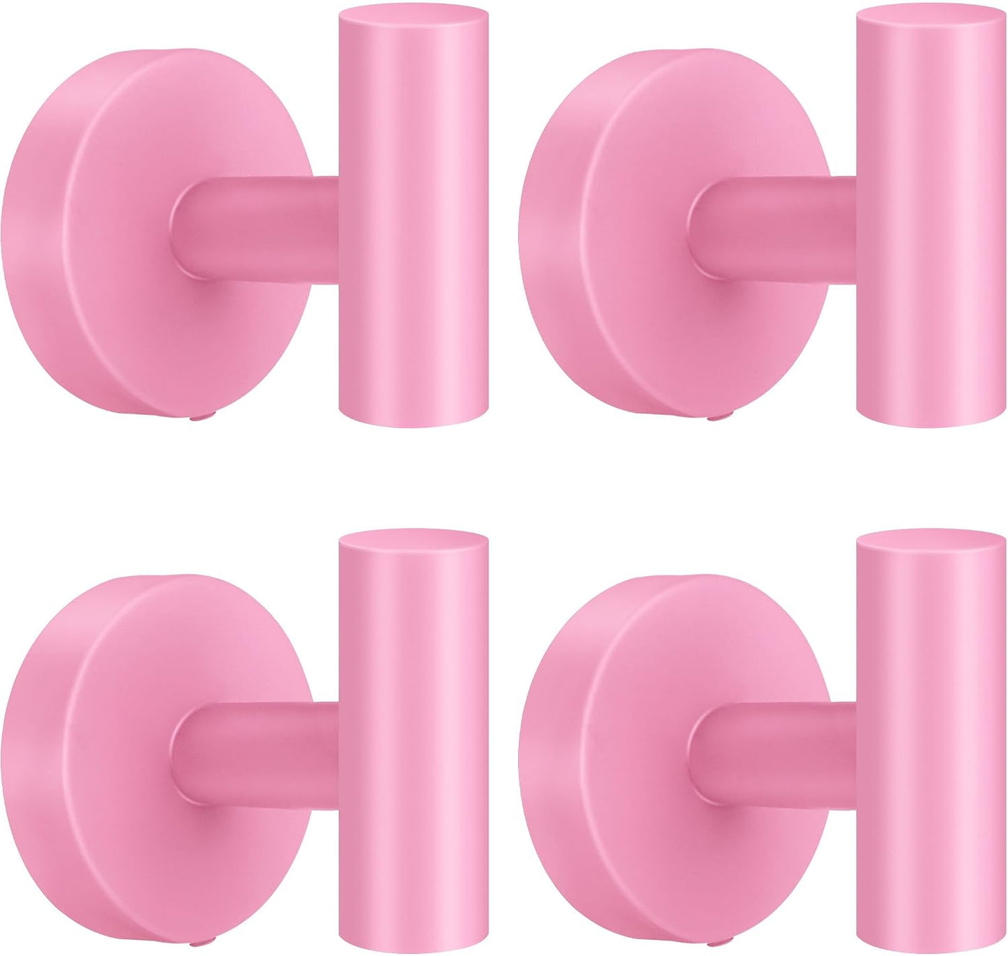 Screw Fixation Towel Hooks, Stainless Hanging Holder, Pink 4PCS | sleek touch, home décor, widely scenario usage, Heavy Duty, Strong load, Tool-need install
