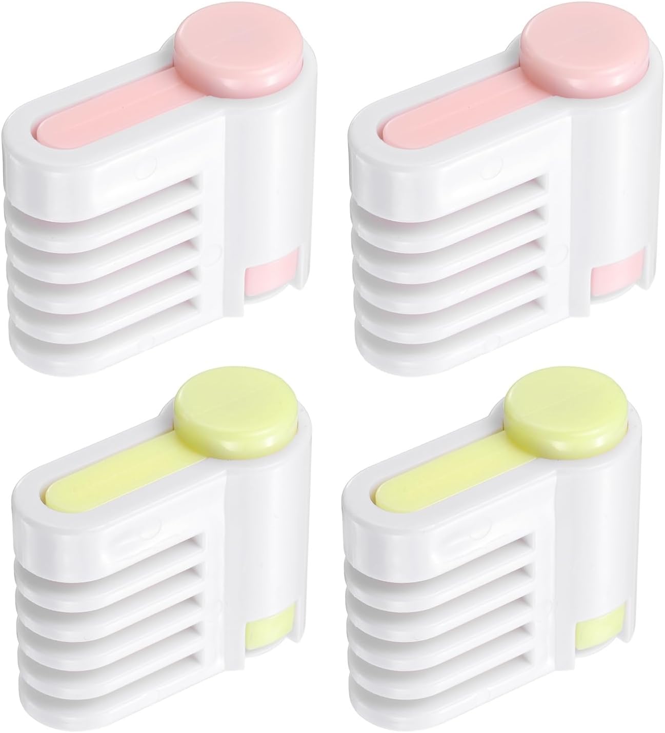 uxcell 2 Pcs Cake Leveler Slicer, DIY Cake Slicer 5 Layers, Light Pink/Light Yellow