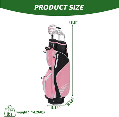 XDriveMax 10 Pieces Complete Mens Womens Golf Clubs Set Right Hand for Men Women Includes Stand Bag with Rain Hood, 1#Driver 3#Wood #5 Hybrid,with 3 Head Covers, 6# 7# 8# 9# PW# Irons and Putter